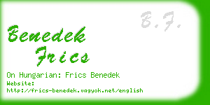 benedek frics business card